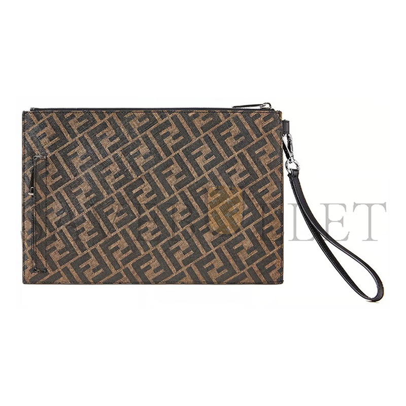 FENDI DIAGONAL FABRIC BROWN 7N0110A9XSF19P9 (30*20*1.5cm)